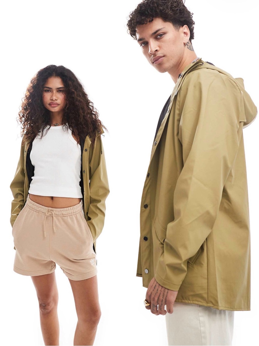 RAINS waterproof 12010 unisex short jacket in khaki